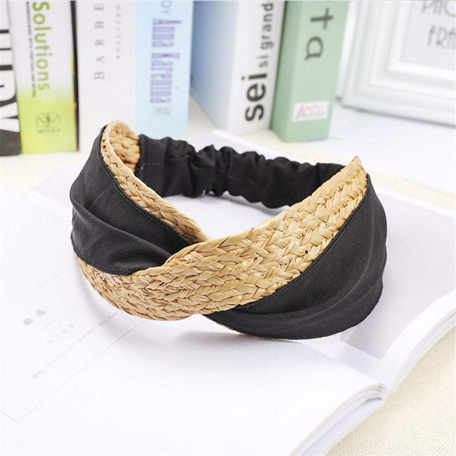 Straw braid headband