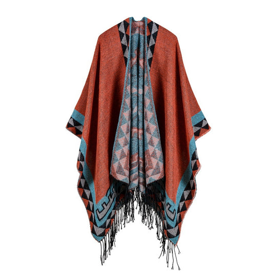 Long shawl with diamond fringe