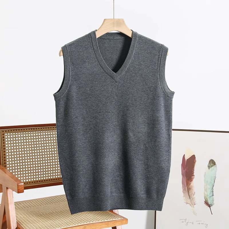 V-hals Sweatervest til mænd Efterår og Vinter Varm