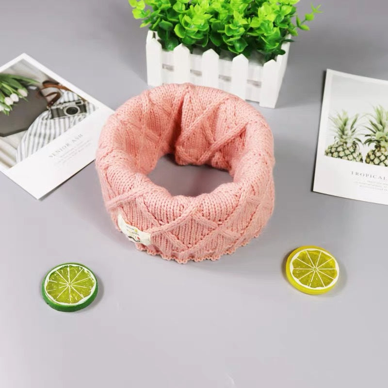 Boys and girls' knitted wool thickened collar