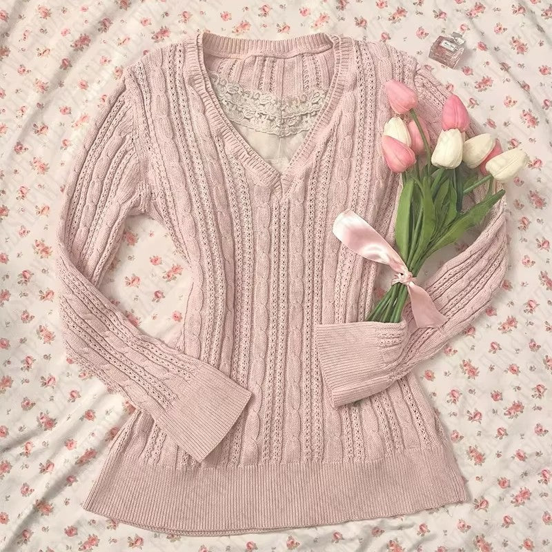 Gentle Simple All-match Long Sleeves Sweater For Women