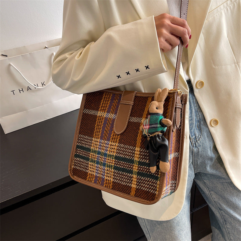 Women's Retro Plaid Crossbody Fashion Bag