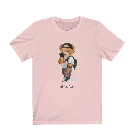 European And American Selfie Teddy T-shirt Digital Printing Casual Round Neck Short Sleeves