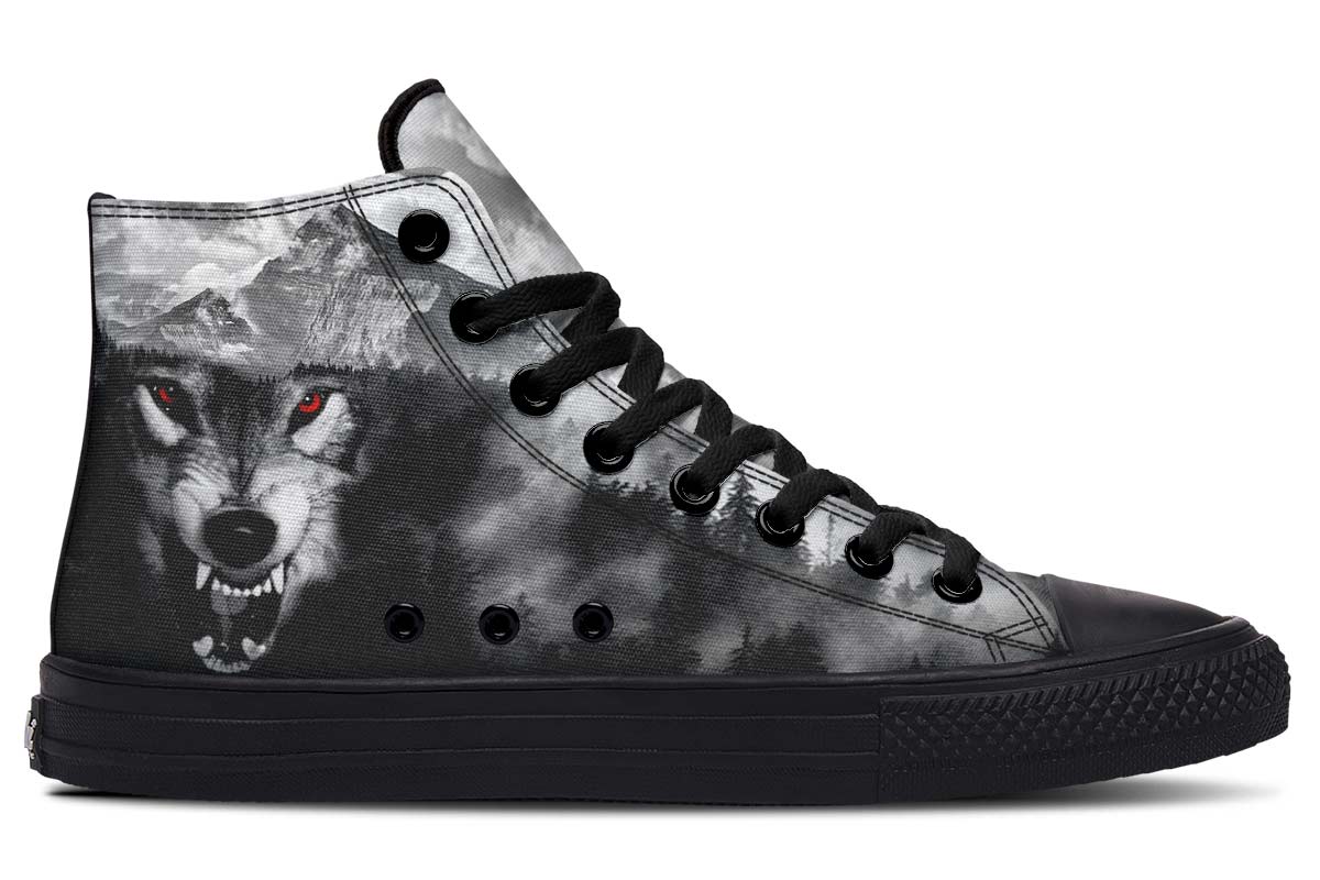 Men's And Women's Fashion Color Printing High-top Canvas Shoes