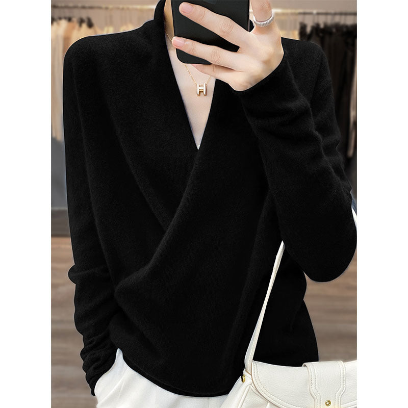 Pure Wool V-neck Women's Sweater