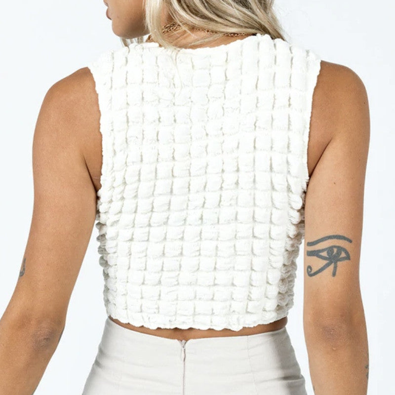 Women's Round Neck Sweet Temperament Slim Vest