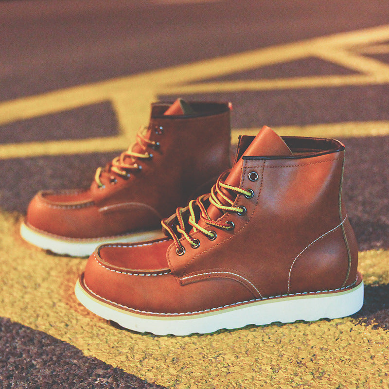 Retro Mark Head Work Boots Casual Martin Men