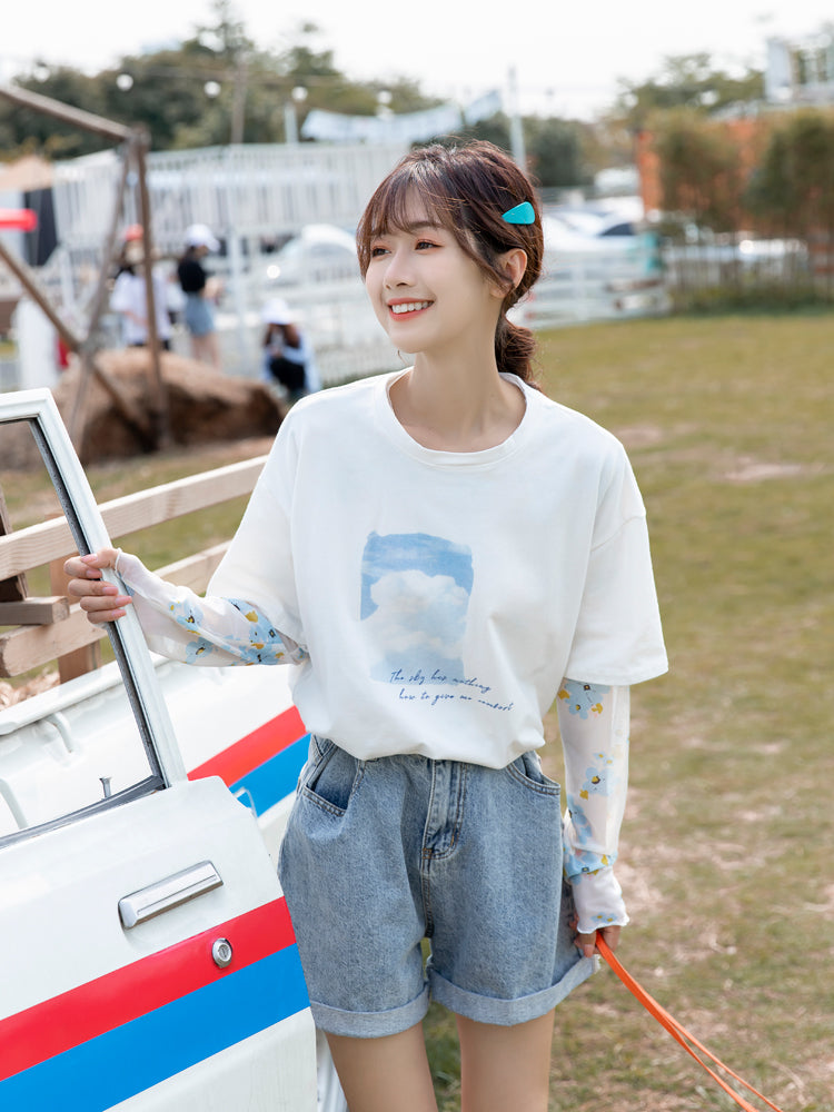 Women's Fashion All-match Small Short Sleeve T-shirt