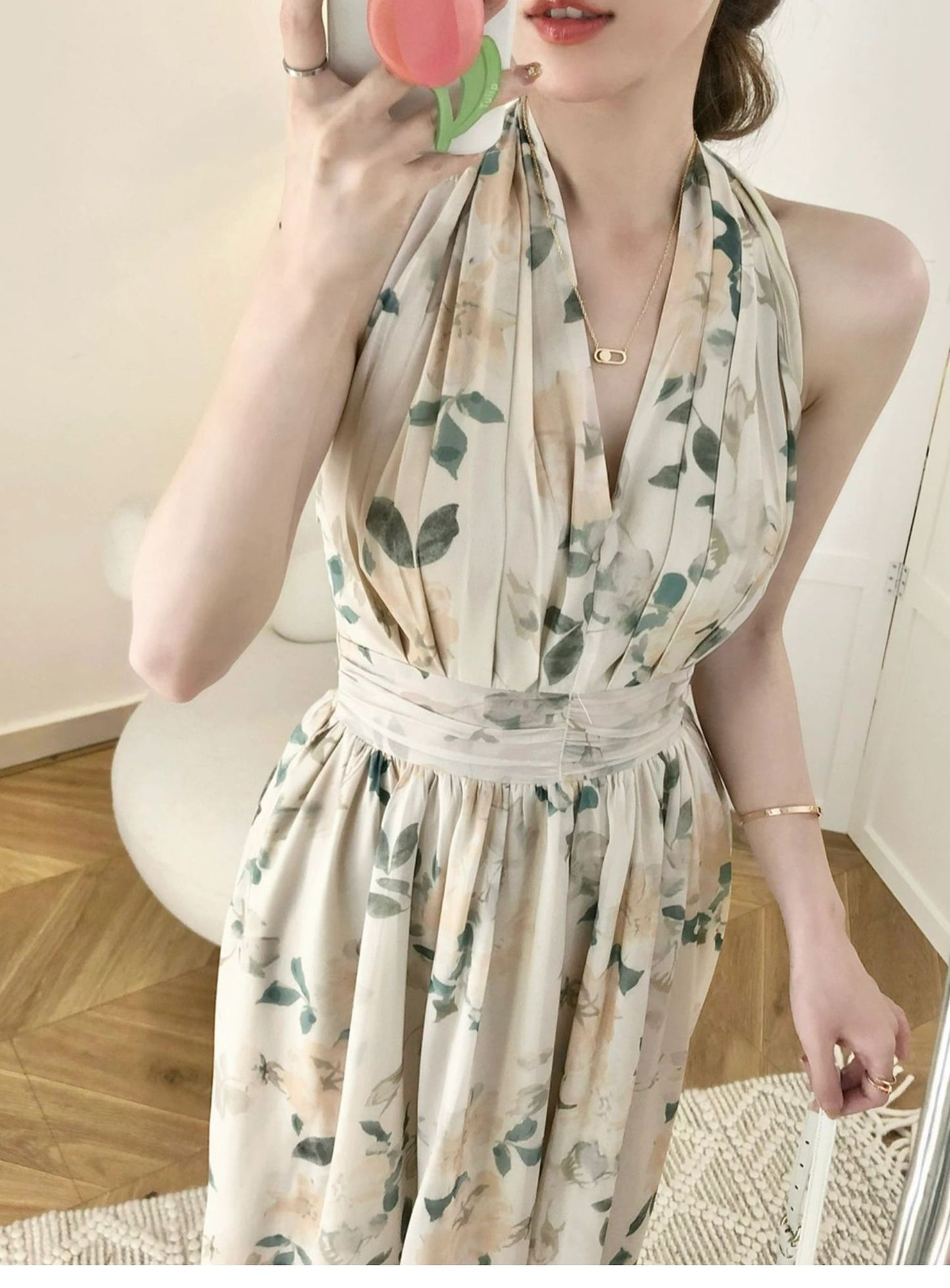 Temperament Celebrity Fragmented Flower Dress Girl
