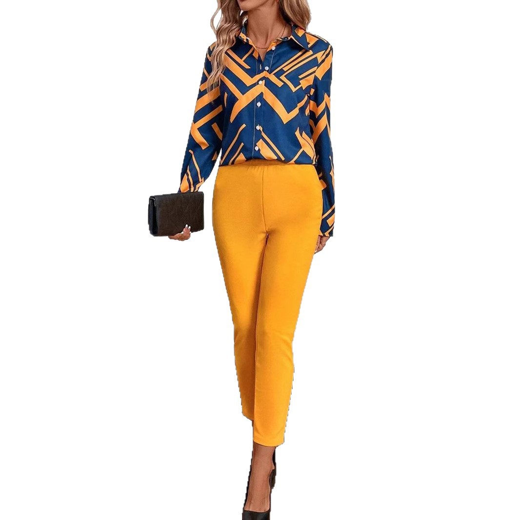 Elegant Stylish And Sweet Printed Long-sleeve Womens Blouse