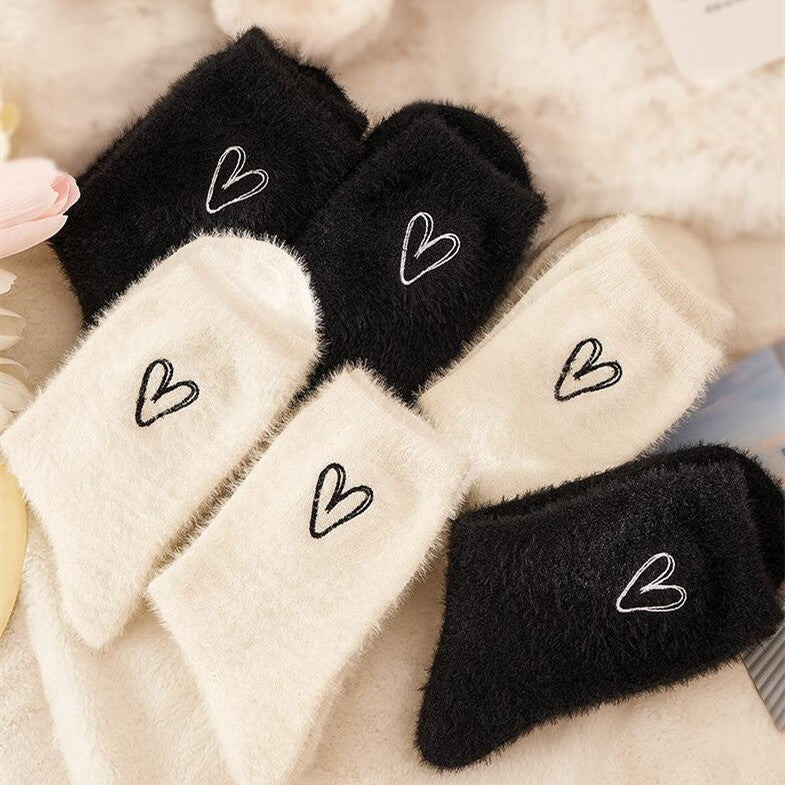 Women's Mid-calf Plus Velvet Extra Thick Mink Cashmere Socks