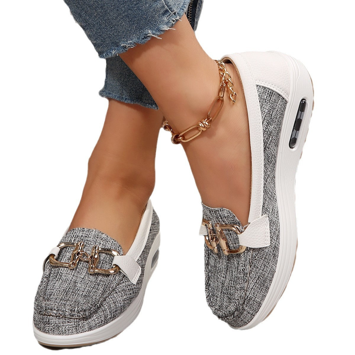 Fly-kit Mesh Metal Casual Pumps Letvægts Dame