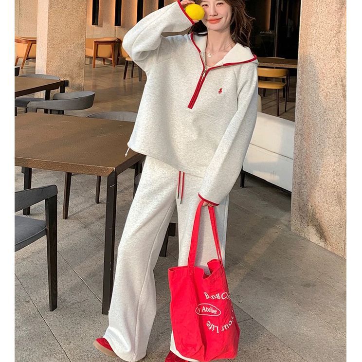 Korean-style Sweet And Youthful Hoodie Sporty Casual Set