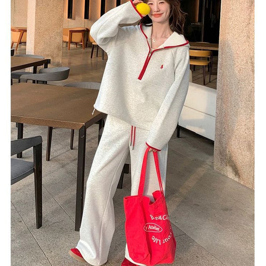 Korean-style Sweet And Youthful Hoodie Sporty Casual Set