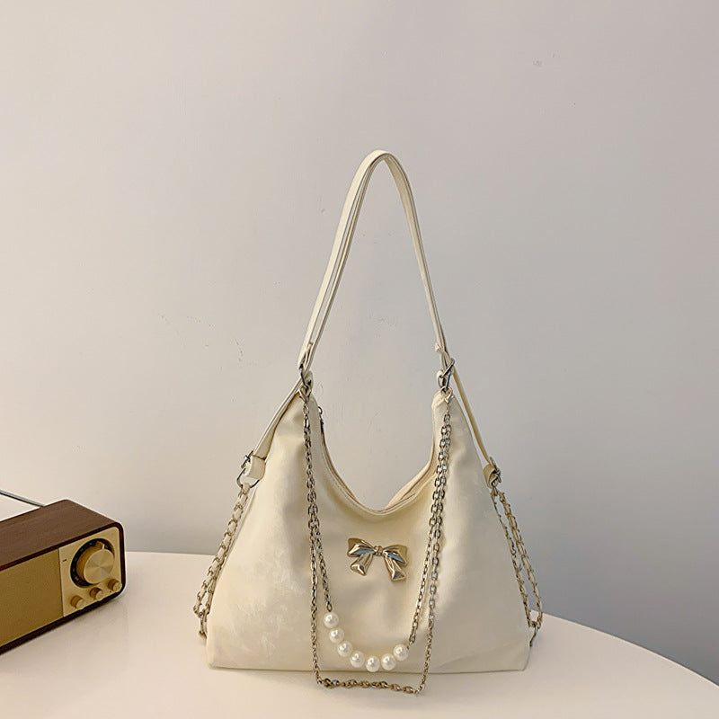 Niche Commuter Pearl Chain One Shoulder Bag Women's All-match Shoulder Tote Bag