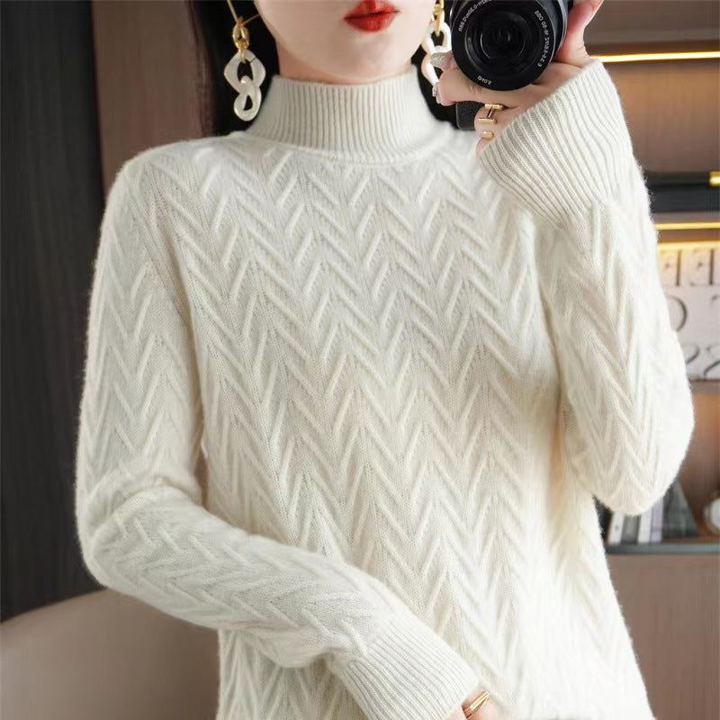 Mock Neck Sweater Women's Thick Loose All-matching