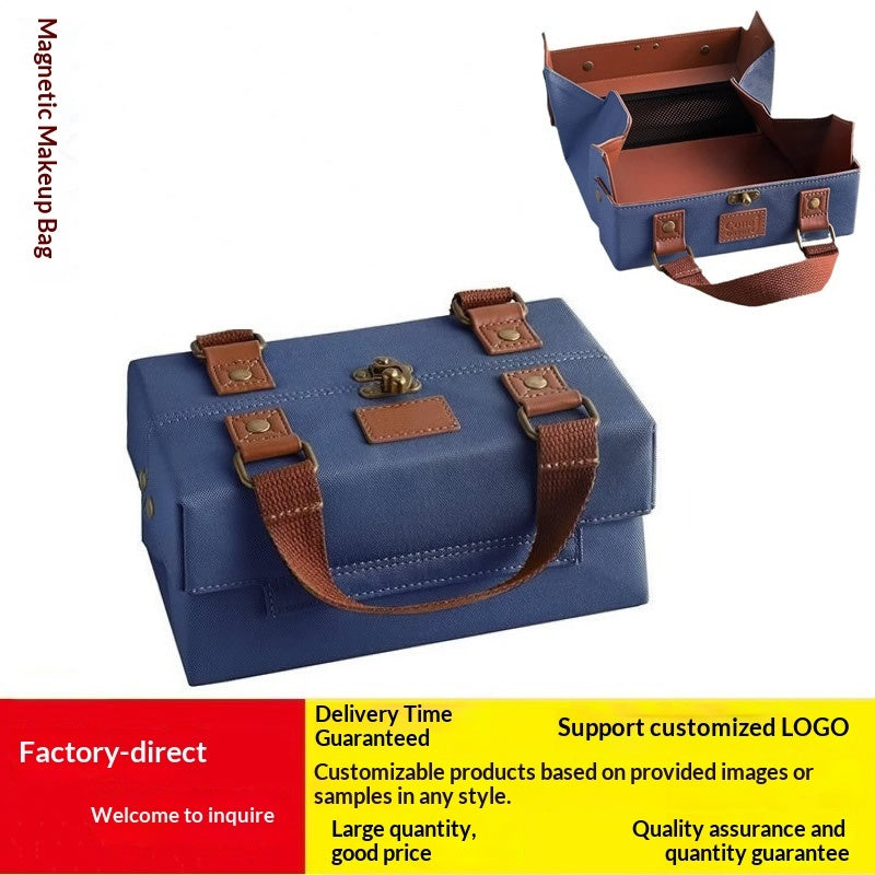 PU Magnetic Portable Makeup Bag For Storage And Carrying