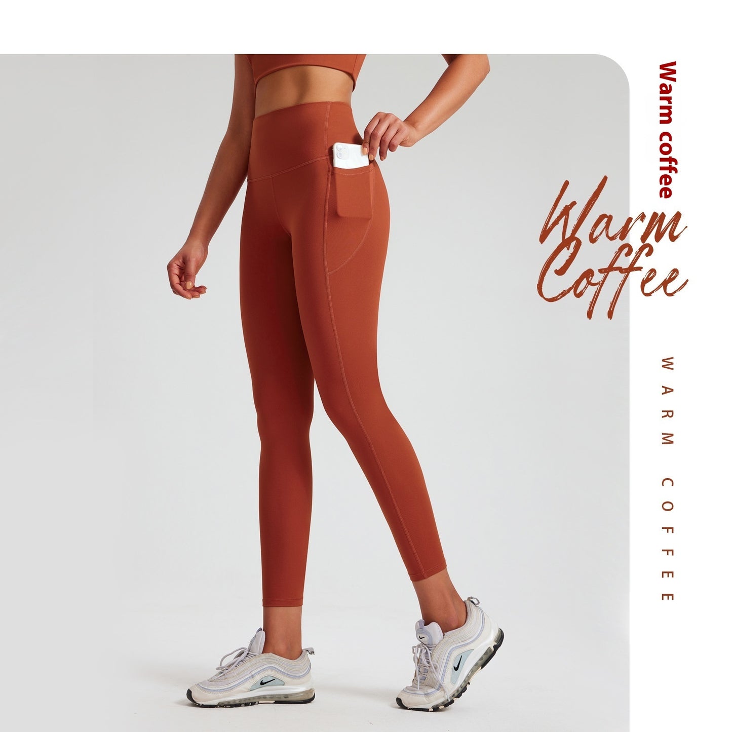 High Waist Shaping Peach Hip Exercise Lycra High Elastic Nude Feel Yoga Pants