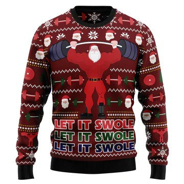 Men's Sports Loose Long-sleeve Regular Shoulder Round Neck Sweatshirt Christmas Series