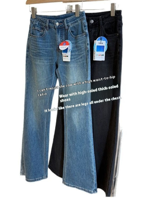Goddess Long Legs Bootcut-bukser Høj Talje Slankende Slank Mikroelastiske Små Slids