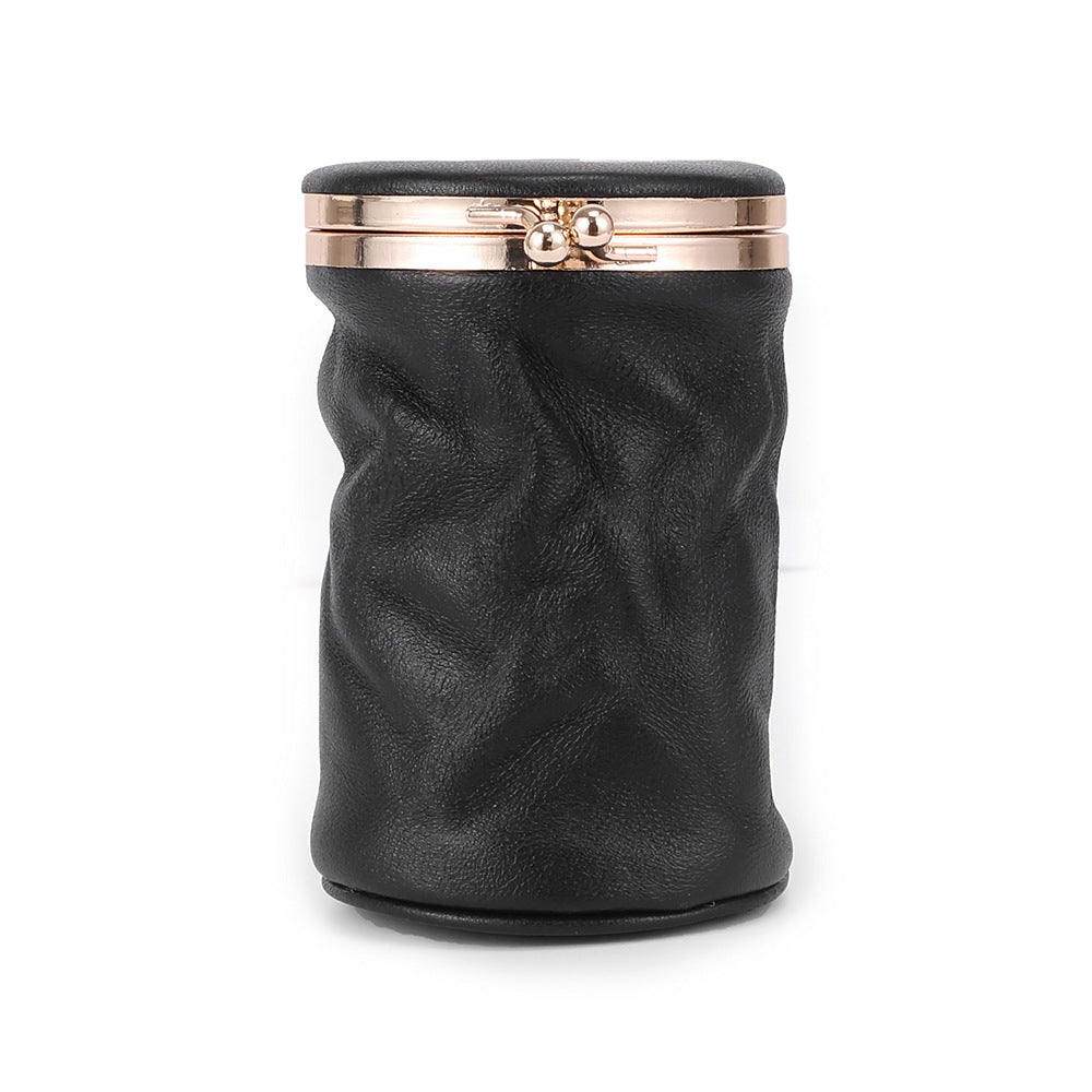 Cosmetic Bag Small Portable Retro Cute Genuine Leather