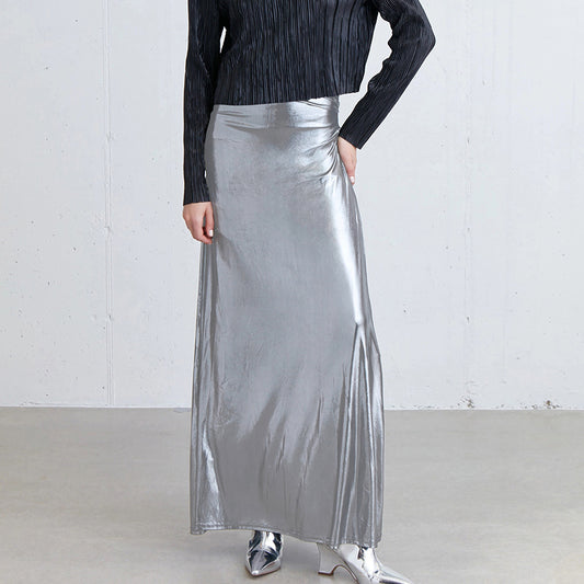 High Street Reflective Waist A- Line Skirt