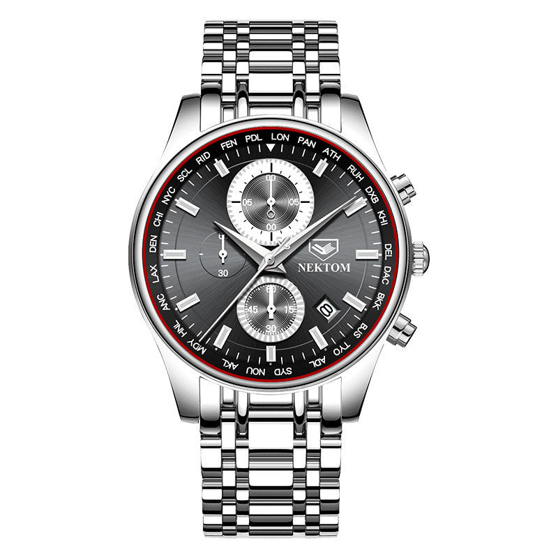 New Men's Quartz Watch, Multi-functional Fashion Waterproof Watch