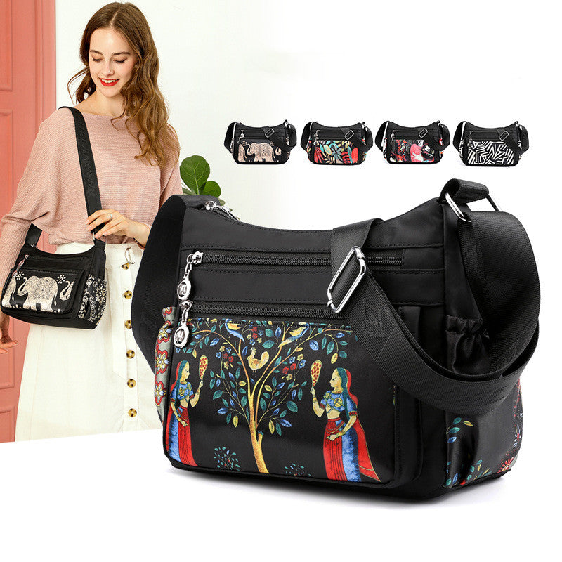 Casual Bag Printed Nylon Fabric Ethnic