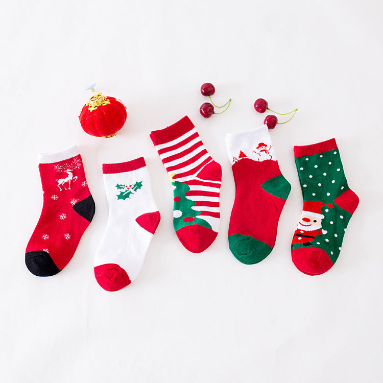 All-Match Mid-Calf Christmas Socks For Kids
