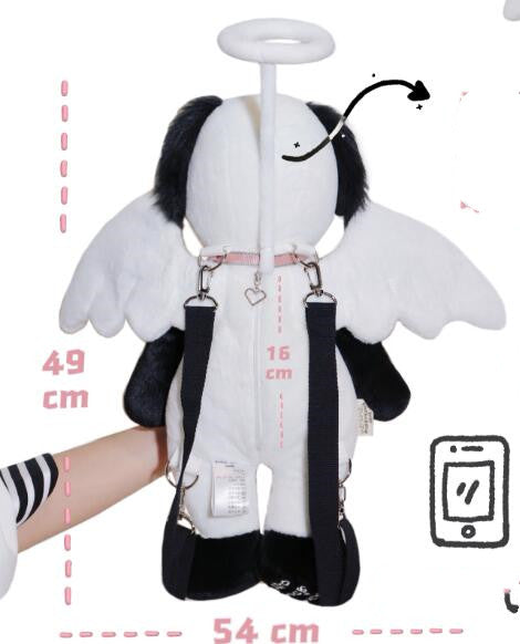 Angel Dog Plush Doll Backpack