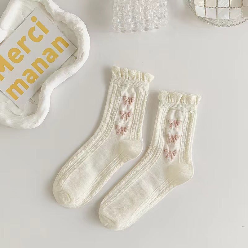 White Lace Fall Socks Ins