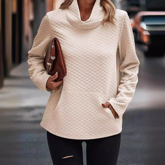 Efterår og vinter ny højhalset sweater afslappet top