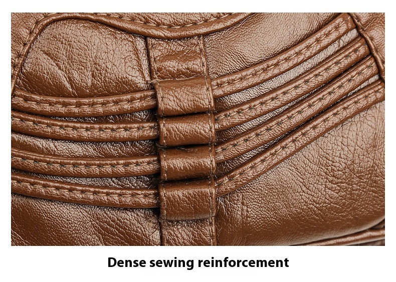 Middle-aged Soft Leather Shoulder Messenger Bag Large Capacity
