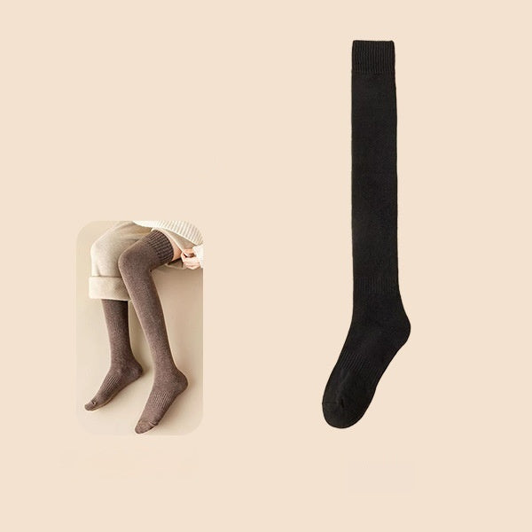 Womens Fleece-Lined Thickened Insulated Terry-Loop Tights