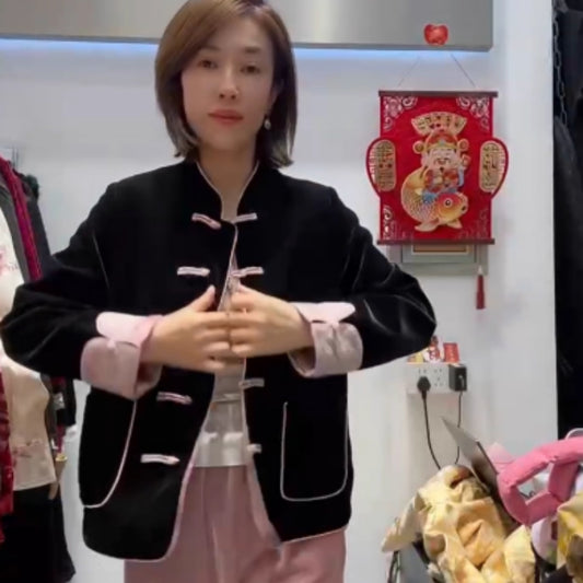 New Chinese Style Buttoned Jacket With High-end Temperament