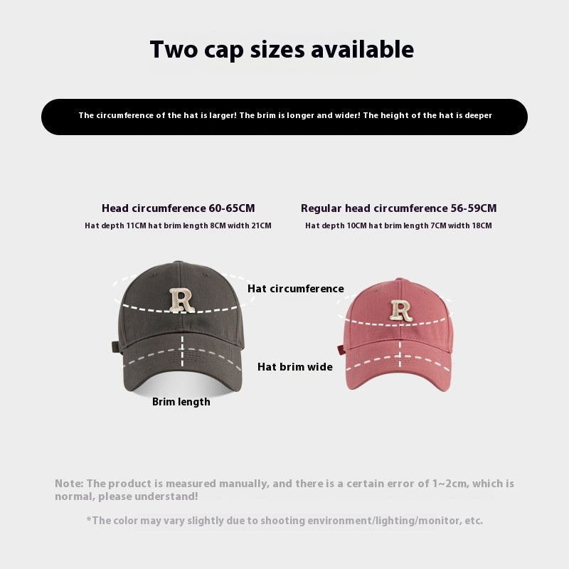 Big Head Circumference Baseball Cap Female Face Little Wild 65cm