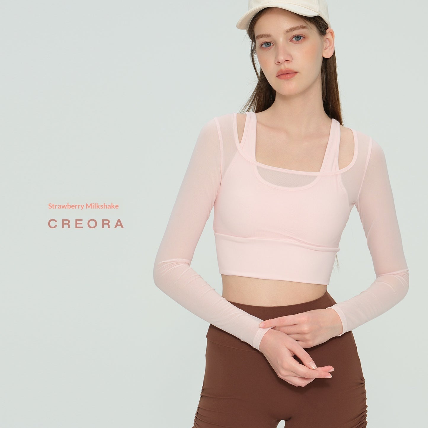Womens Long-Sleeve Yoga Sports Top With Built-In Bra Pads