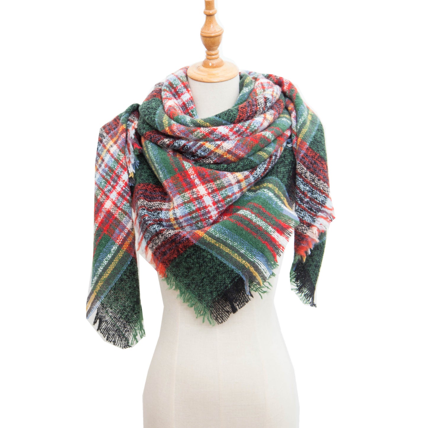 Shawl Scarf Autumn And Winter Large Plaid Triangle