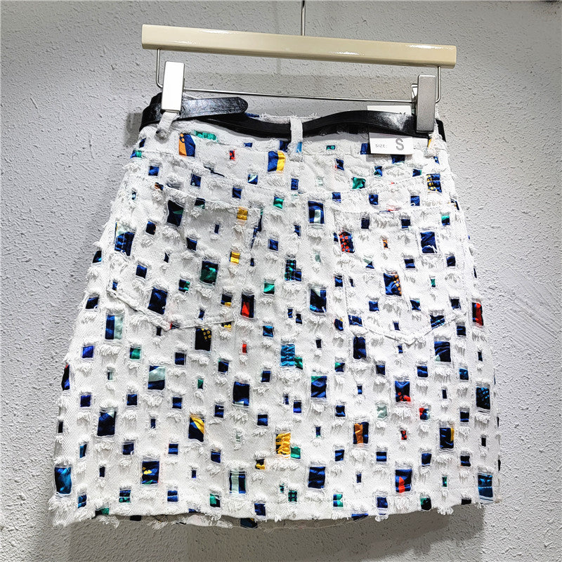 Design Sense Denim Hip-wrapped Skirt