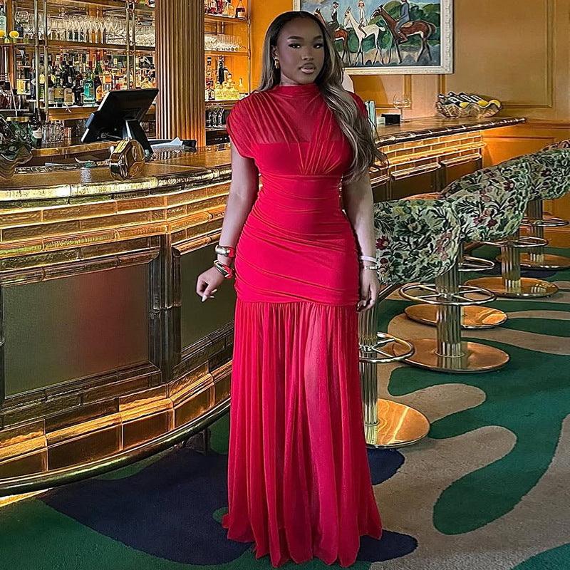 Elegant Figure-flattering Womens Solid-color Patchwork Bodycon Skirt