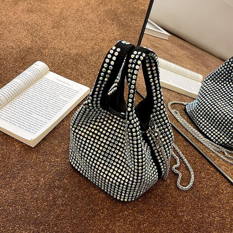Design Full Diamond Women's Bag Summer All-matching Chain Messenger Bag Bucket Bag