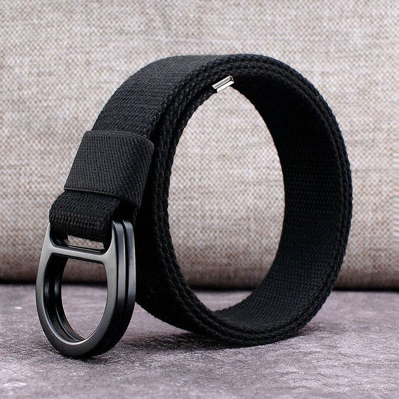 Men's Outdoor Leisure Canvas Belt Double Ring Buckle