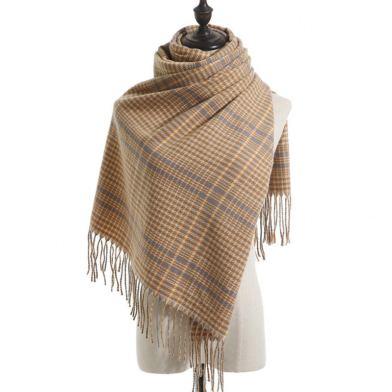 European And American Street Fringed Cashmere Scarf