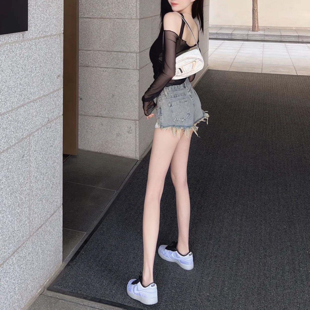 Retro Summer Fringe Low-Waist Raw-Hem Ripped Shorts