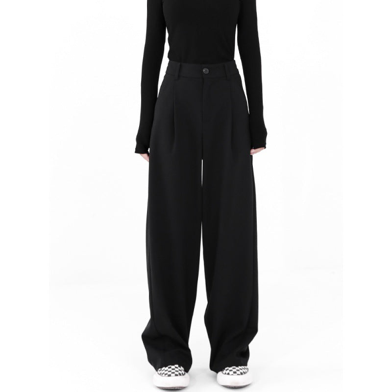 Design Mop Draping Effect Wide-leg Pants