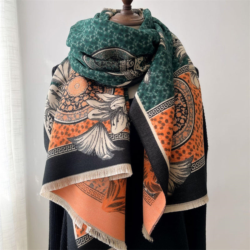 Women's Simple Thickened Warm Reversible Scarf