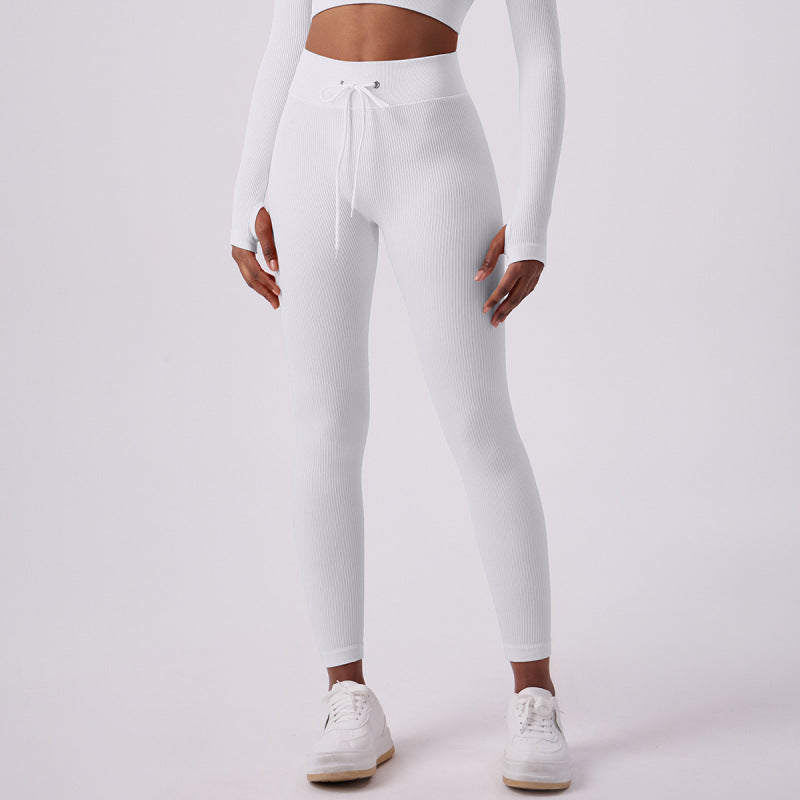 Women's Adjustable Drawstring Butt-lifting Yoga Pants For Outdoor Wear