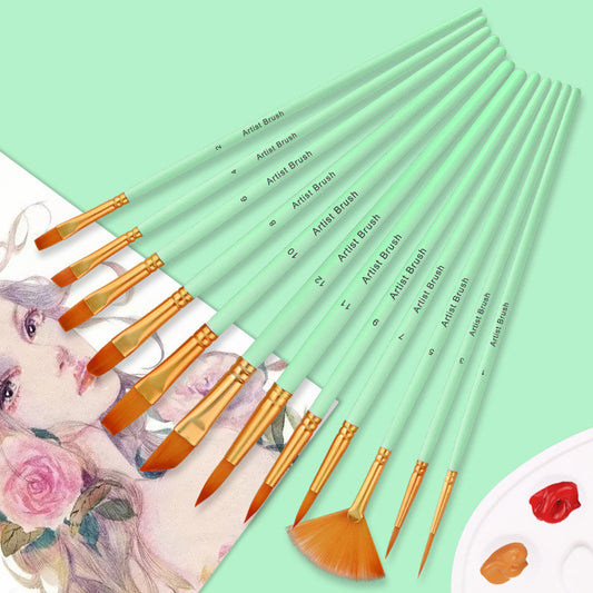 12 Gradient Color Nylon Brush Combination Set
