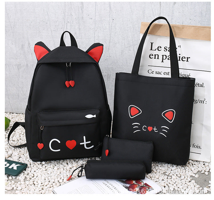 Schoolbag For Elementary School Students Four-piece Large-capacity Backpack