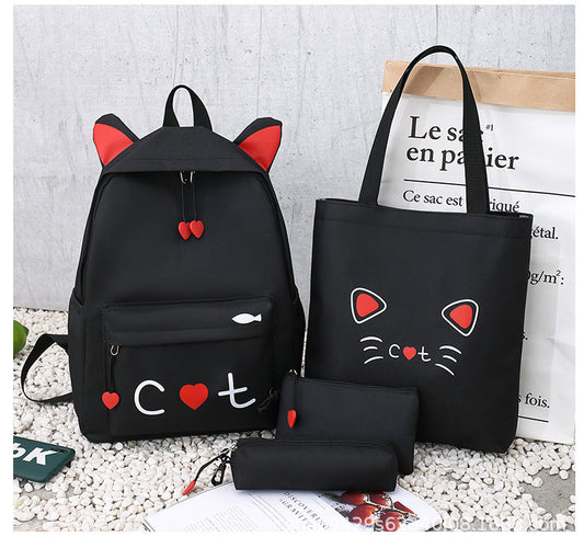 Schoolbag For Elementary School Students Four-piece Large-capacity Backpack